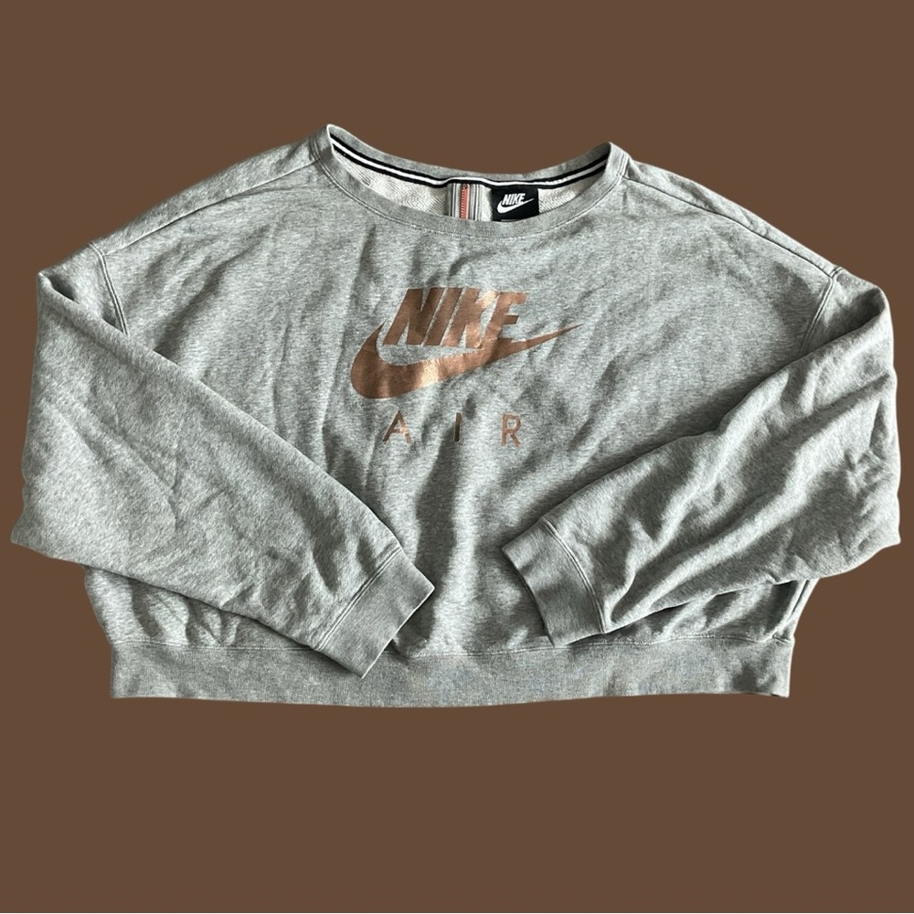Nike - Metallic Gold - Cropped Zipper Back Sweater